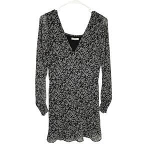 Vintage Abercrombie & Fitch Dress‎ Womens M Black Floral Babydoll Smocked Y2K